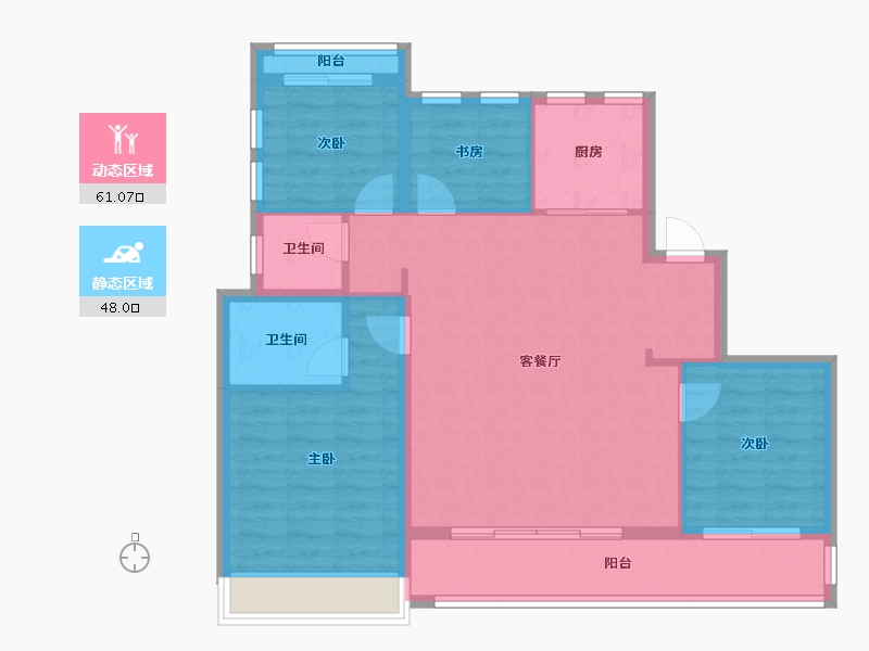 浙江省-温州市-星海名筑-107.00-户型库-动静分区