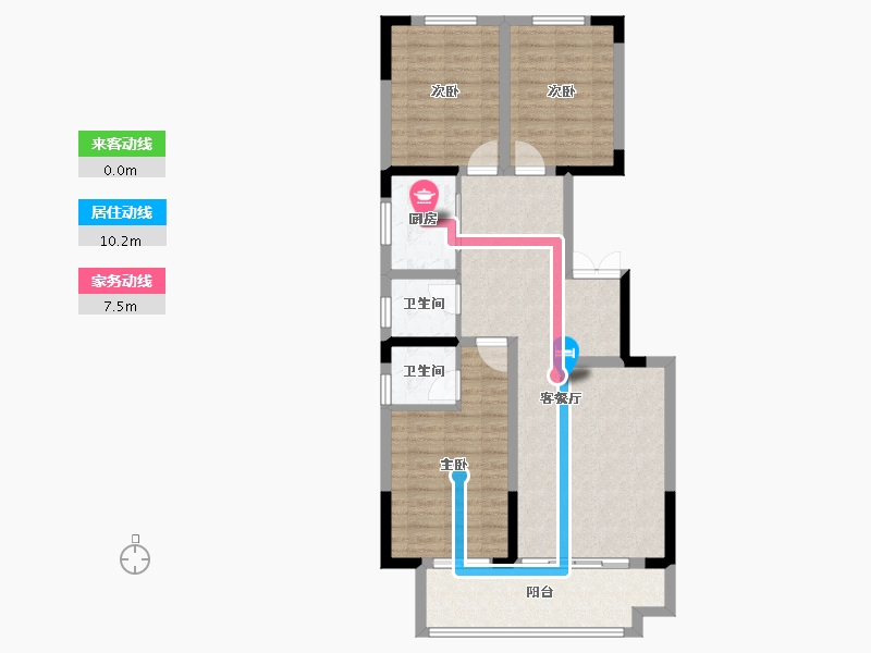 陕西省-渭南市-居苑华城小区-101.80-户型库-动静线