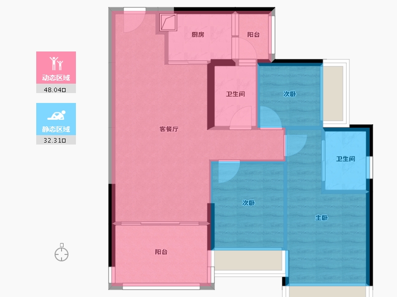 广东省-深圳市-万丰海岸城玺园-72.00-户型库-动静分区