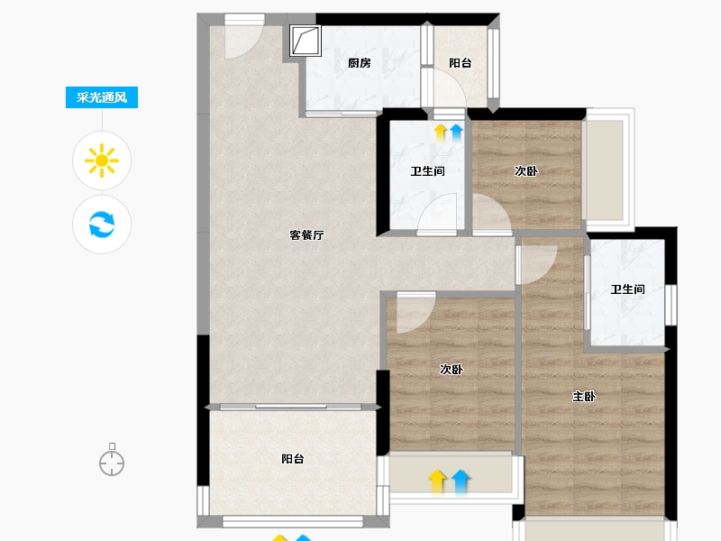 广东省-深圳市-万丰海岸城玺园-72.00-户型库-采光通风