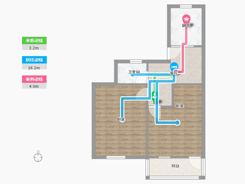 江苏省-苏州市-彩虹新村-62.00-户型库-动静线