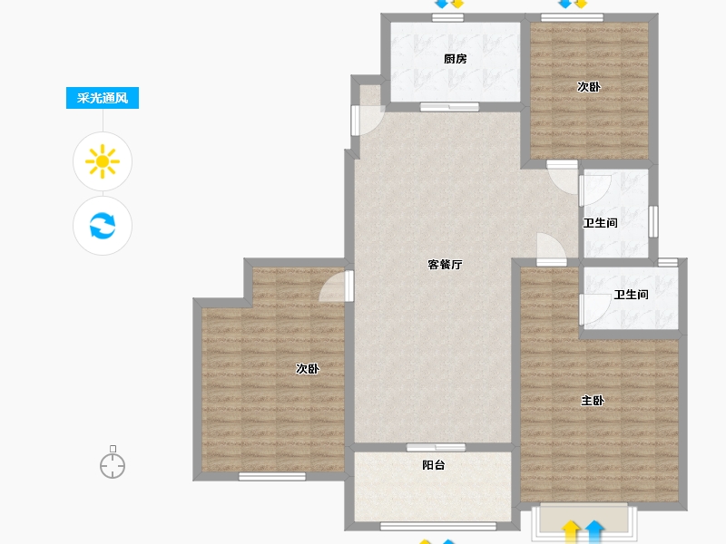 河南省-焦作市-西城家园-132.00-户型库-采光通风