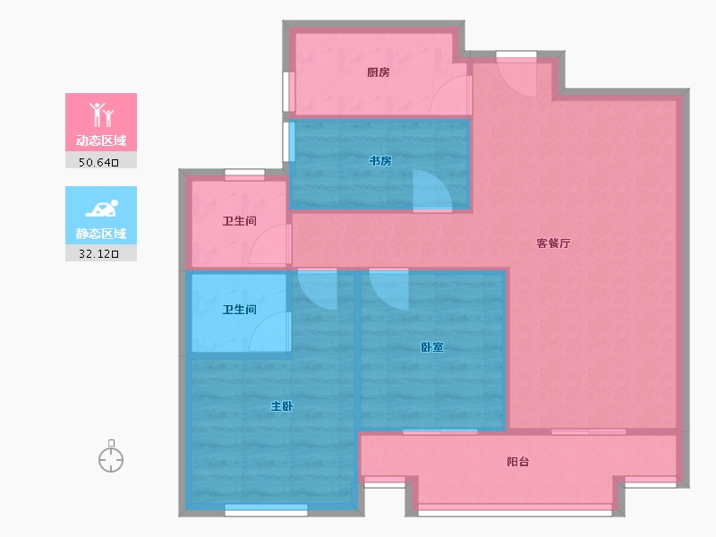 浙江省-温州市-兴秀嘉园-75.00-户型库-动静分区