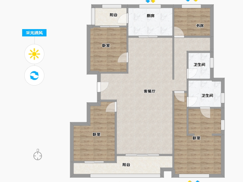 重庆-重庆市-九里晴川-108.00-户型库-采光通风