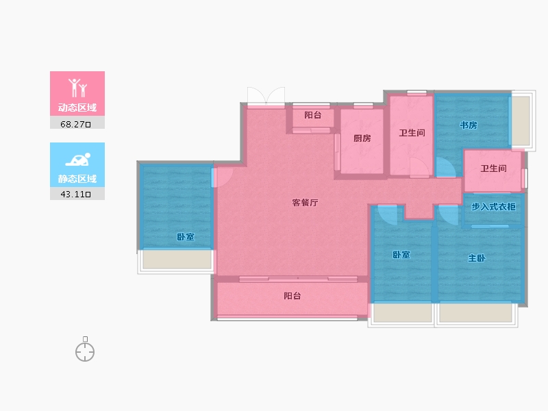 广东省-广州市-滨海花园-120.00-户型库-动静分区