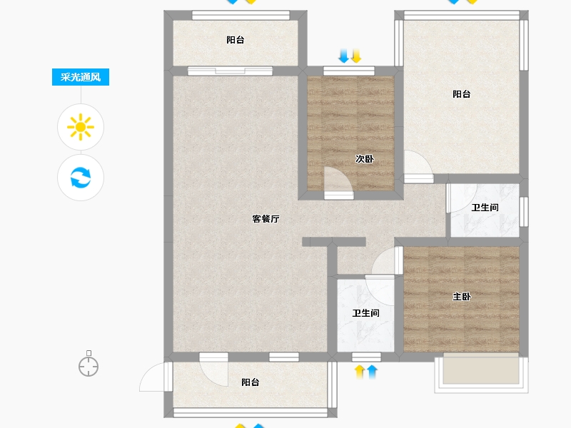 广西壮族自治区-防城港市-凤景湾-80.98-户型库-采光通风