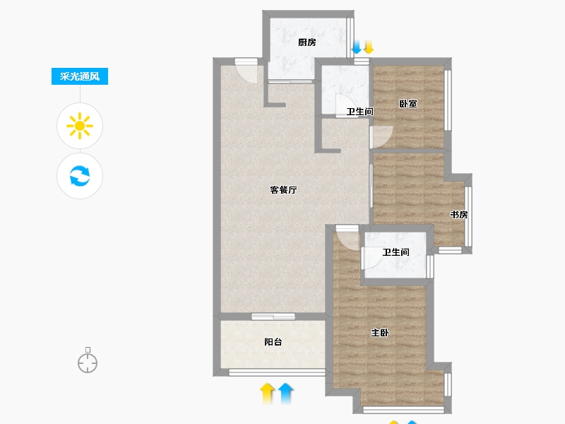 贵州省-遵义市-玉龙大厦(法院街)-98.00-户型库-采光通风