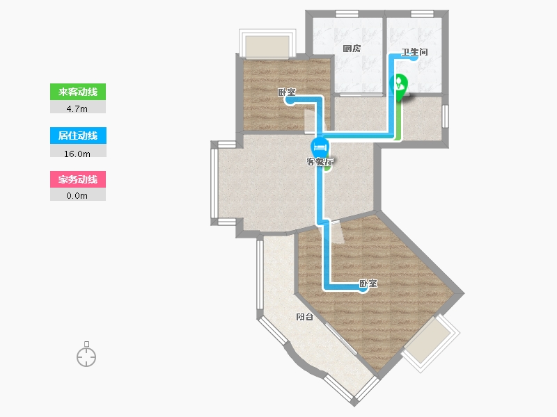 江苏省-苏州市-长花园-66.00-户型库-动静线