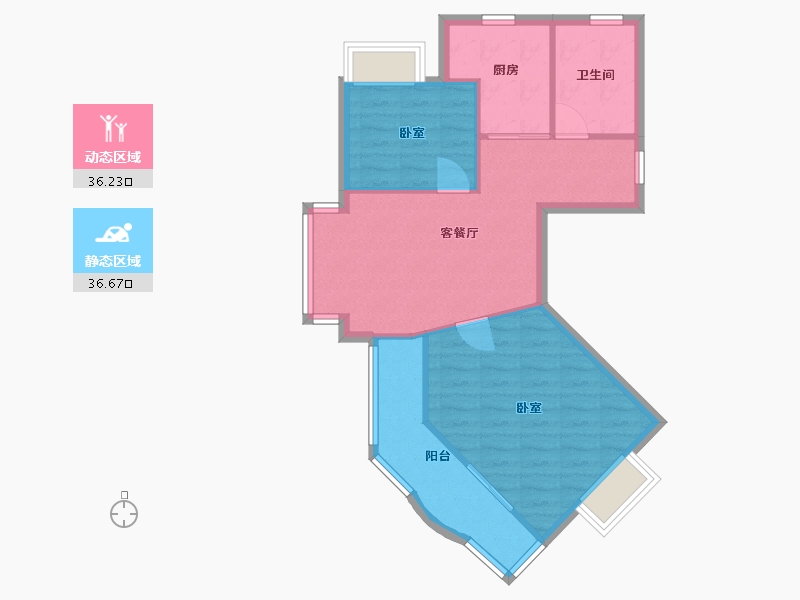 江苏省-苏州市-长花园-66.00-户型库-动静分区