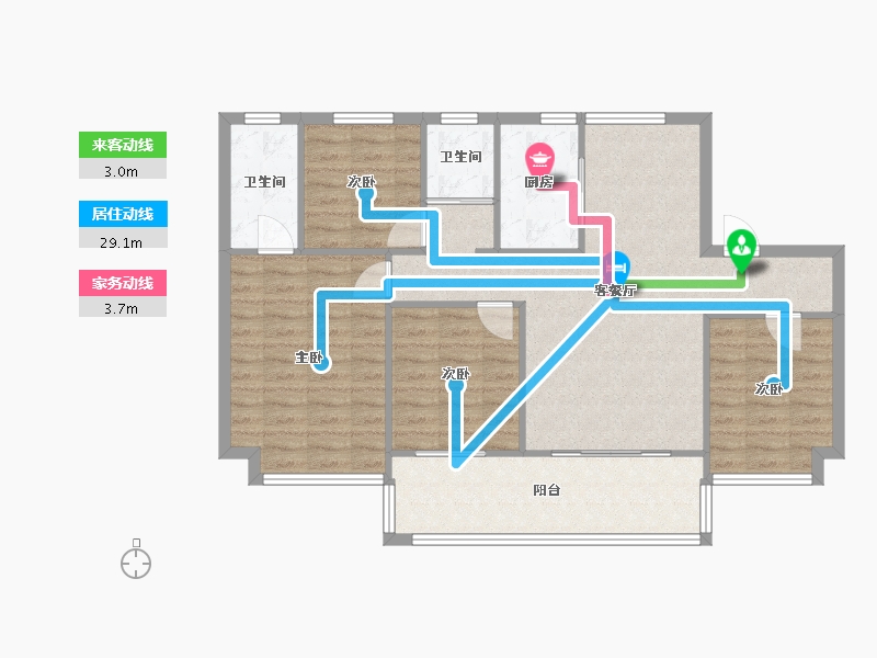 安徽省-合肥市-丰大住宅-89.00-户型库-动静线