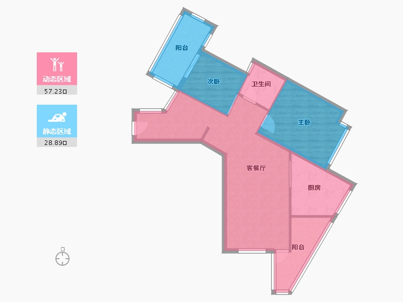 海南省-海口市-金地梅陇镇-四期-63.41-户型库-动静分区