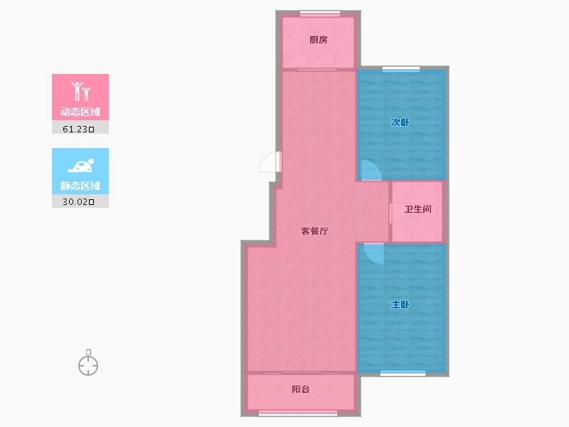 宁夏回族自治区-银川市-芦花洲小区-83.92-户型库-动静分区