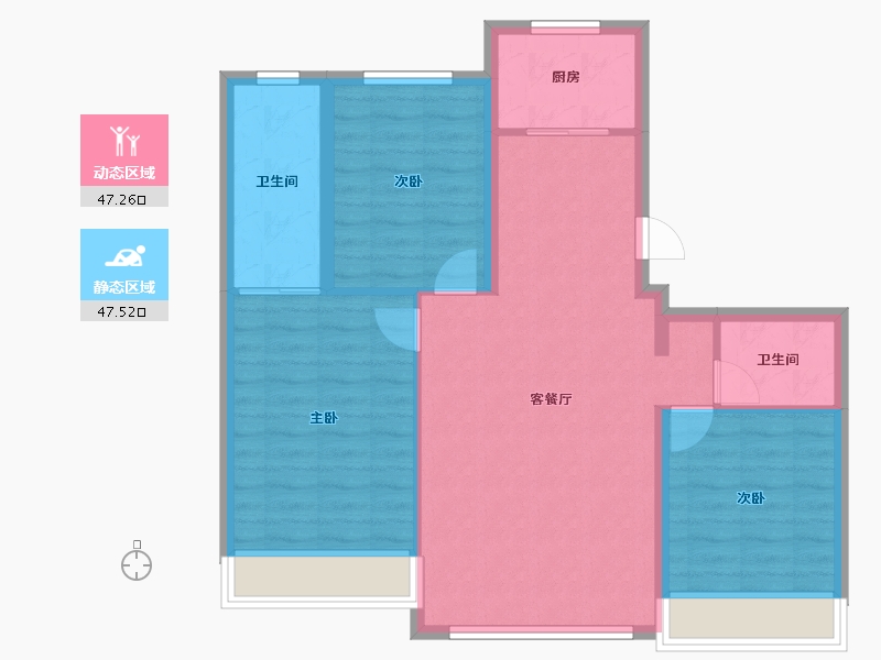 吉林省-吉林市-语林湾小区-99.87-户型库-动静分区