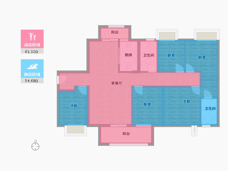 广西壮族自治区-南宁市-奥园瀚林誉江府-88.80-户型库-动静分区