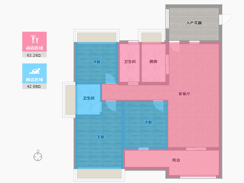 湖北省-孝感市-碧溪天地-100.80-户型库-动静分区