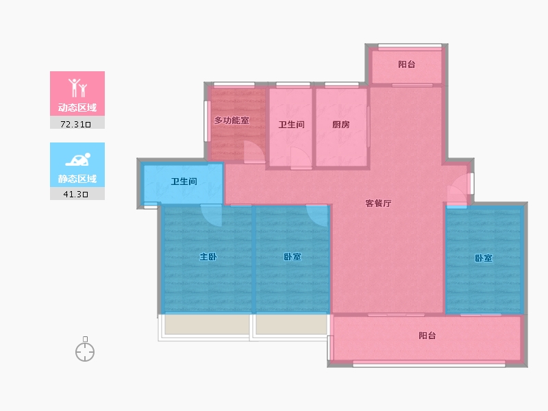 广东省-河源市-颐和花园-111.41-户型库-动静分区