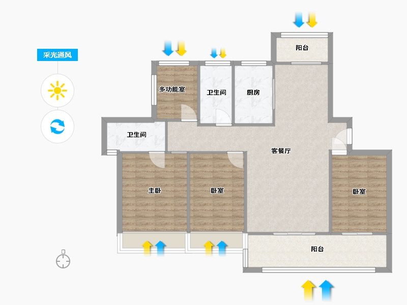 广东省-河源市-颐和花园-111.41-户型库-采光通风