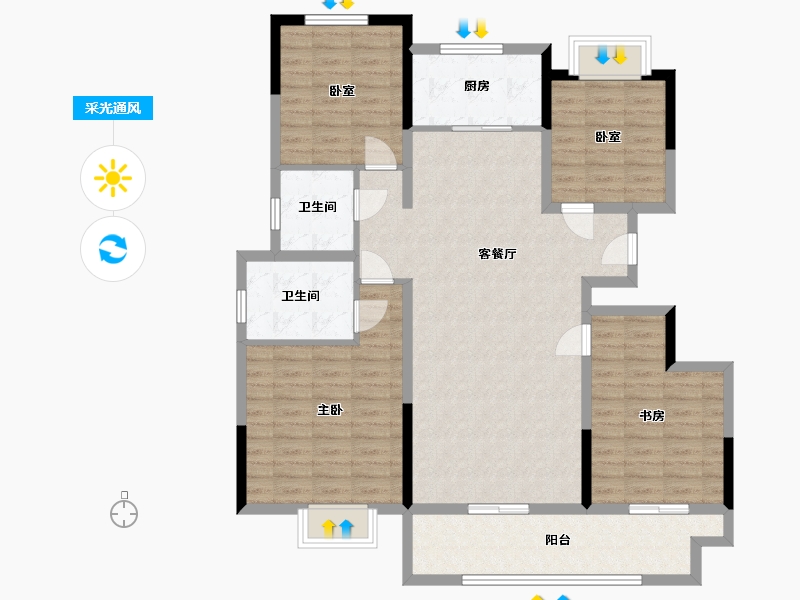 安徽省-滁州市-祥生金麟府-118.00-户型库-采光通风