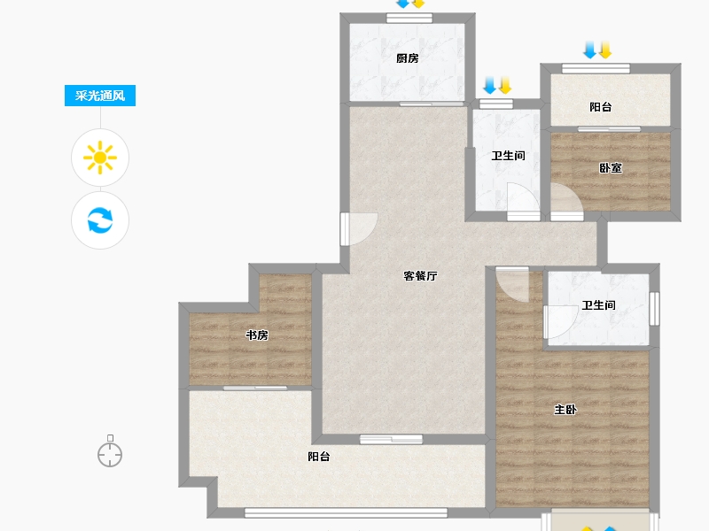 湖南省-怀化市-阅江山南区-99.60-户型库-采光通风