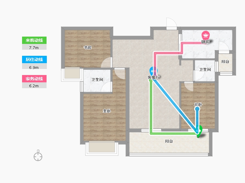 福建省-三明市-博森翰林城-88.37-户型库-动静线