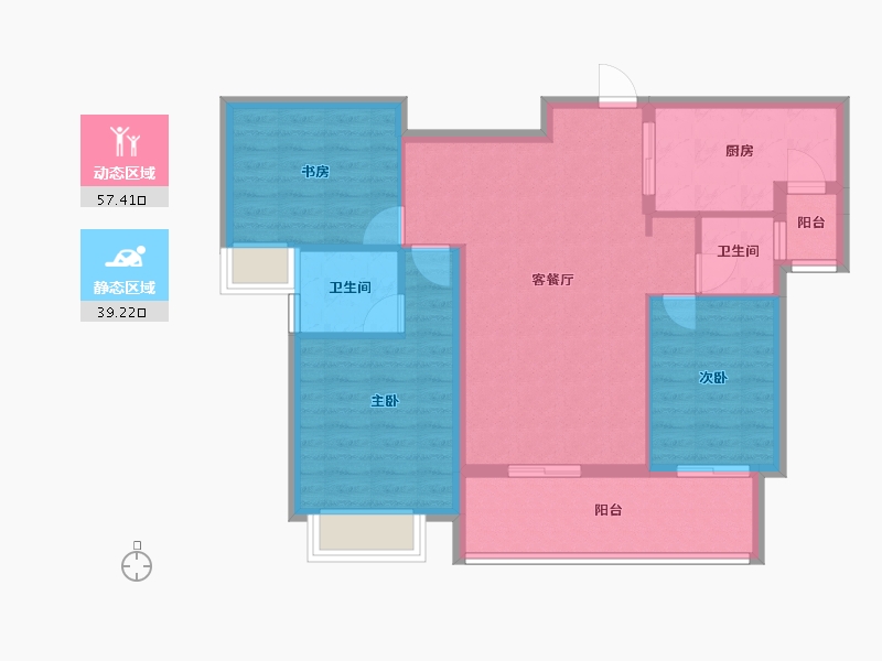 福建省-三明市-博森翰林城-88.37-户型库-动静分区