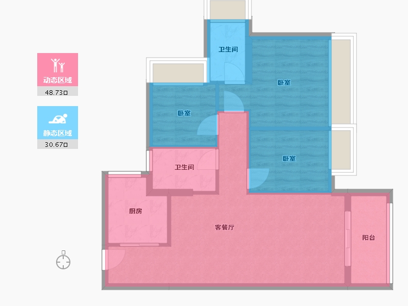 广东省-深圳市-山海御园-76.00-户型库-动静分区