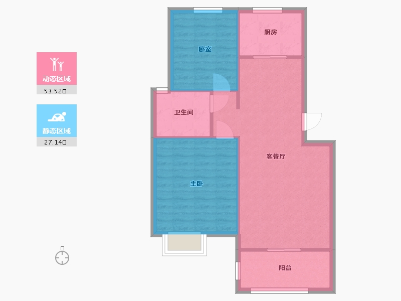 江苏省-无锡市-鸿景雅园-二期-75.00-户型库-动静分区