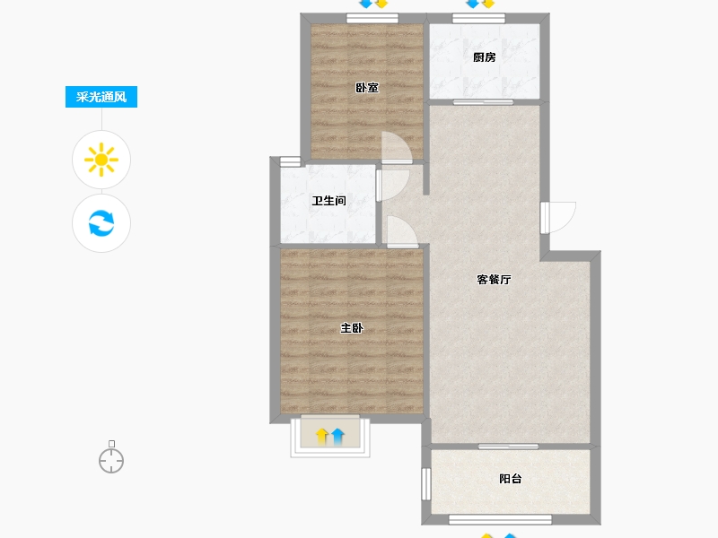 江苏省-无锡市-鸿景雅园-二期-75.00-户型库-采光通风