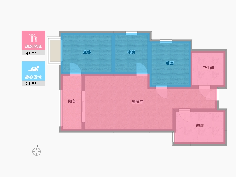 甘肃省-天水市-颐和居-61.00-户型库-动静分区