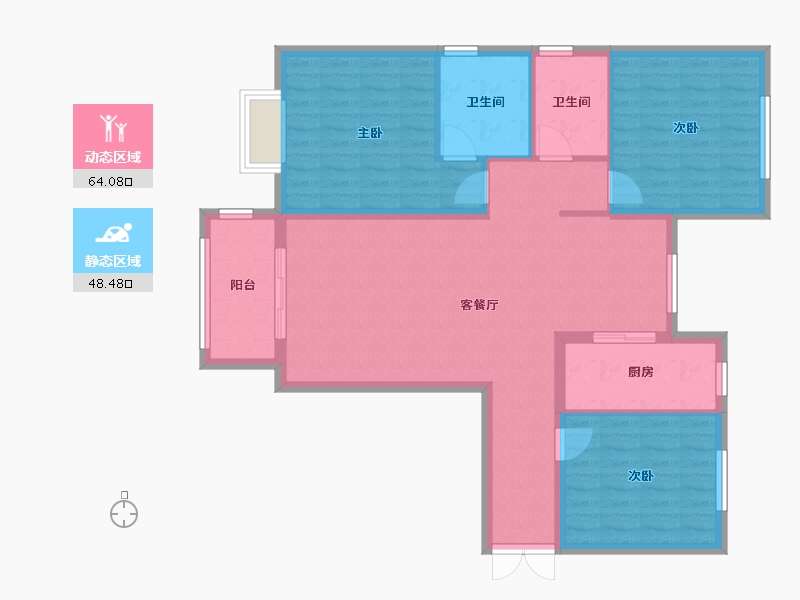 河北省-石家庄市-中兴里-100.15-户型库-动静分区