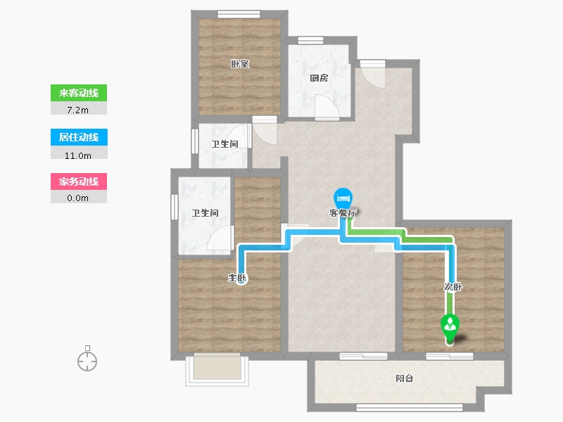 江苏省-泰州市-新城  丹霞 花园  -86.83-户型库-动静线