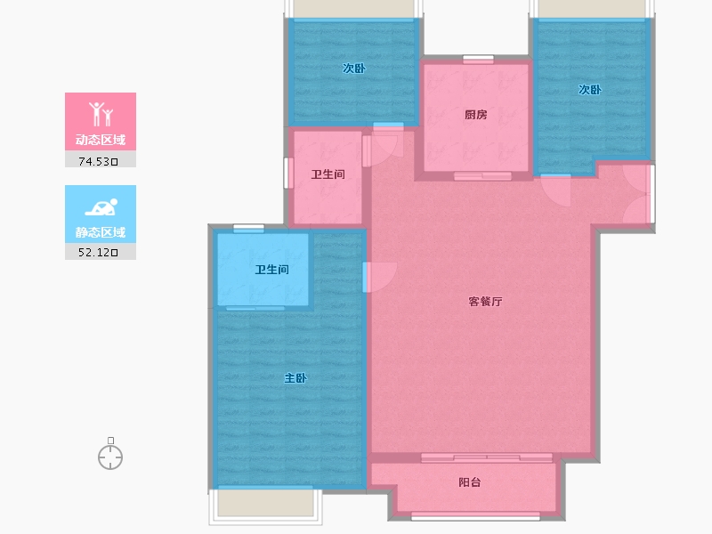 江苏省-徐州市-丰县吾悦和府-114.86-户型库-动静分区