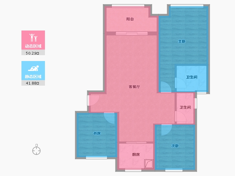 湖北省-武汉市-花山郡-85.00-户型库-动静分区