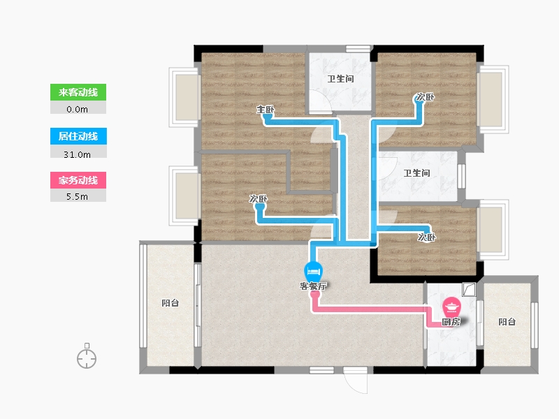 福建省-泉州市-南益惠景豪庭-107.27-户型库-动静线