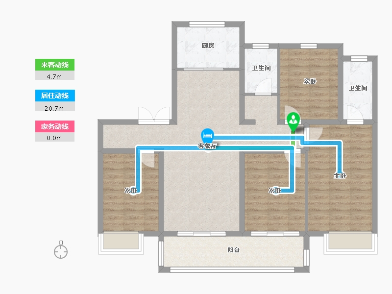 江苏省-宿迁市-新城名府-104.00-户型库-动静线