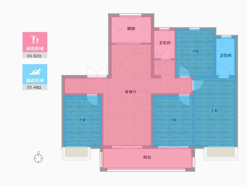 江苏省-宿迁市-新城名府-104.00-户型库-动静分区