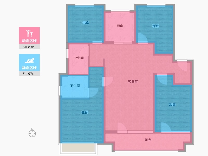 山东省-济南市-澜庭-113.60-户型库-动静分区