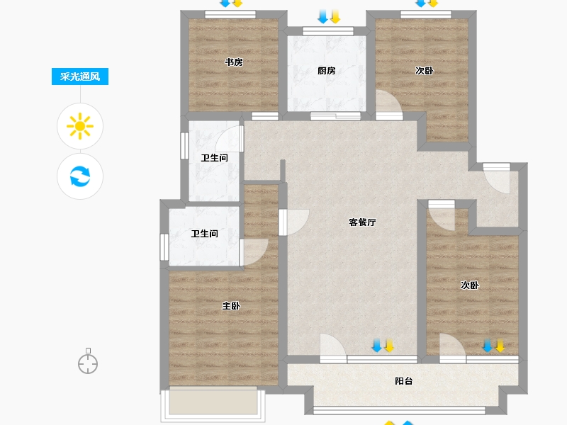 山东省-济南市-澜庭-113.60-户型库-采光通风