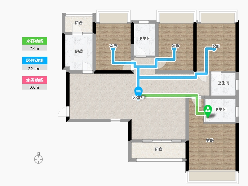 贵州省-黔南布依族苗族自治州-河畔阳光-130.00-户型库-动静线