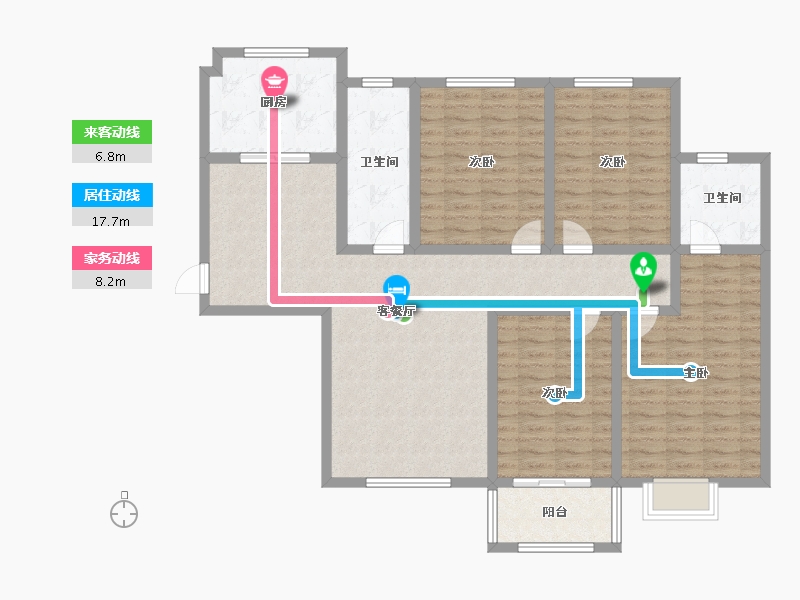 河南省-郑州市-万科美景龙堂-126.00-户型库-动静线