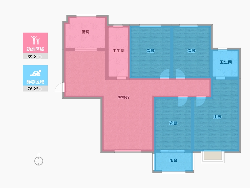 河南省-郑州市-万科美景龙堂-126.00-户型库-动静分区