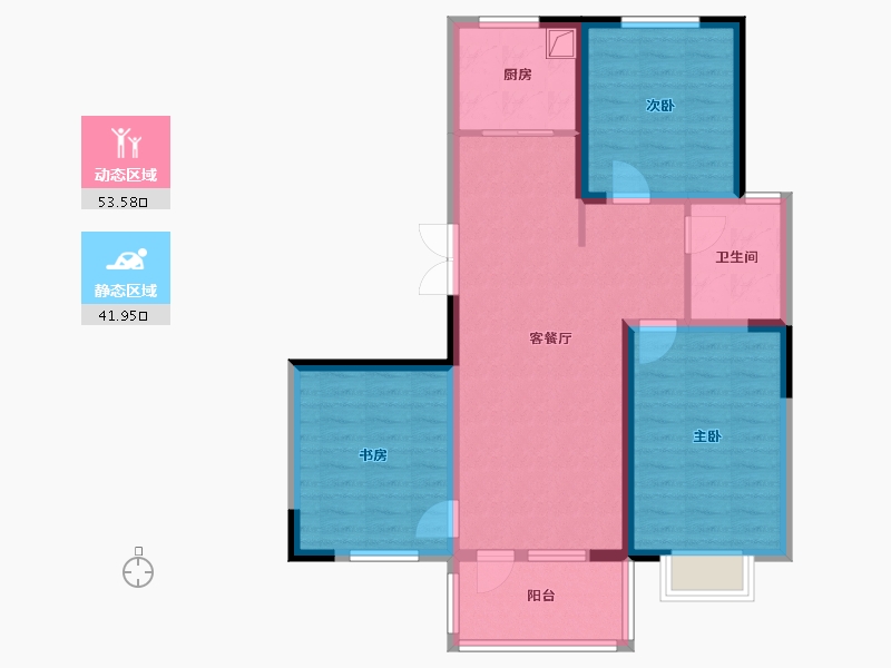 河北省-邢台市-博大建设承建世纪华府-84.80-户型库-动静分区