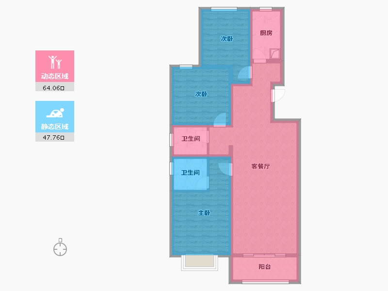 河北省-廊坊市-宏泰龙河枫景-99.20-户型库-动静分区