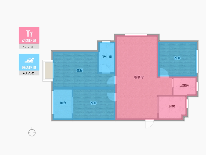 安徽省-宿州市-嘉泰龙城壹号-96.45-户型库-动静分区