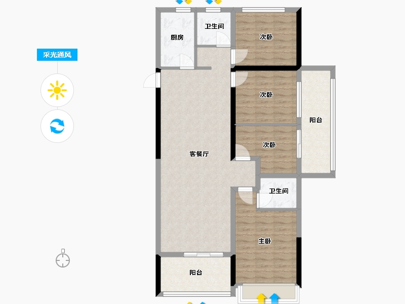 广西壮族自治区-贵港市-御珑湾-103.20-户型库-采光通风