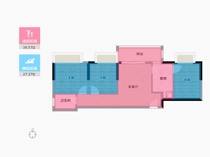 广西壮族自治区-南宁市-虹桥新城-61.63-户型库-动静分区