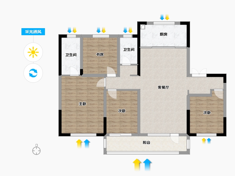 宁夏回族自治区-银川市-中海半岛华府-114.40-户型库-采光通风