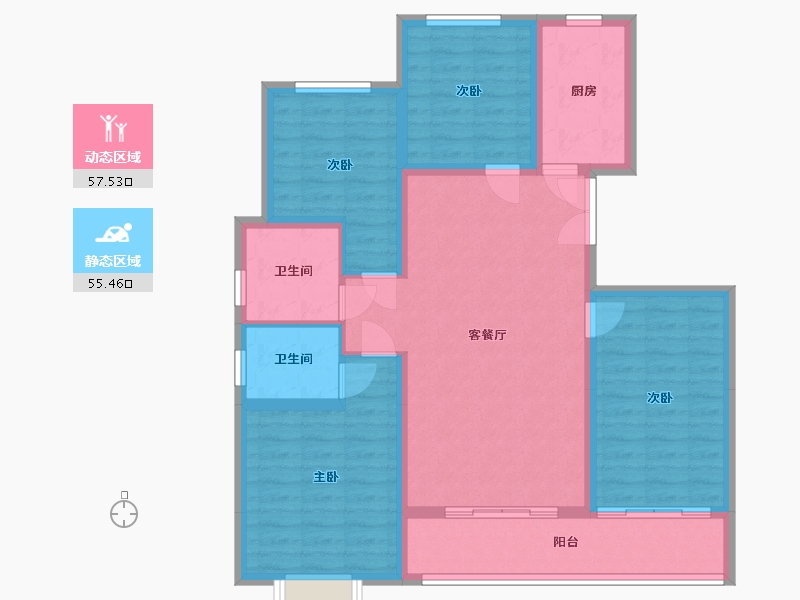 山西省-晋中市-和园-118.98-户型库-动静分区