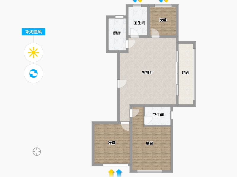 河北省-邯郸市-邱城镇-106.78-户型库-采光通风