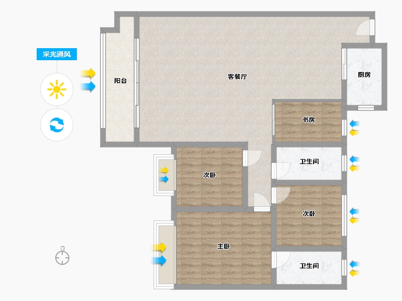 河南省-洛阳市-和昌云庭-111.20-户型库-采光通风